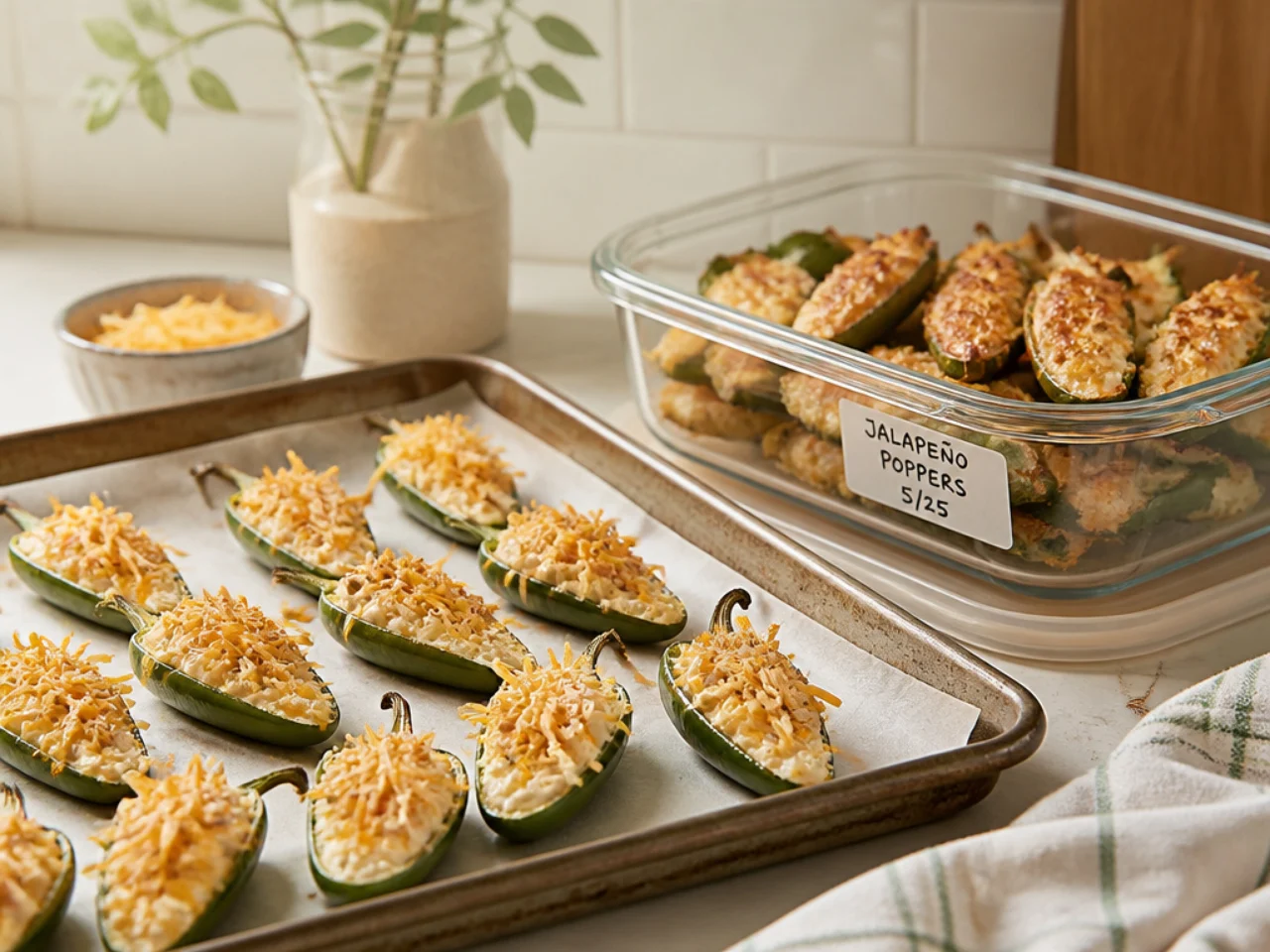 Make-ahead storage of jalapeno poppers in containers
