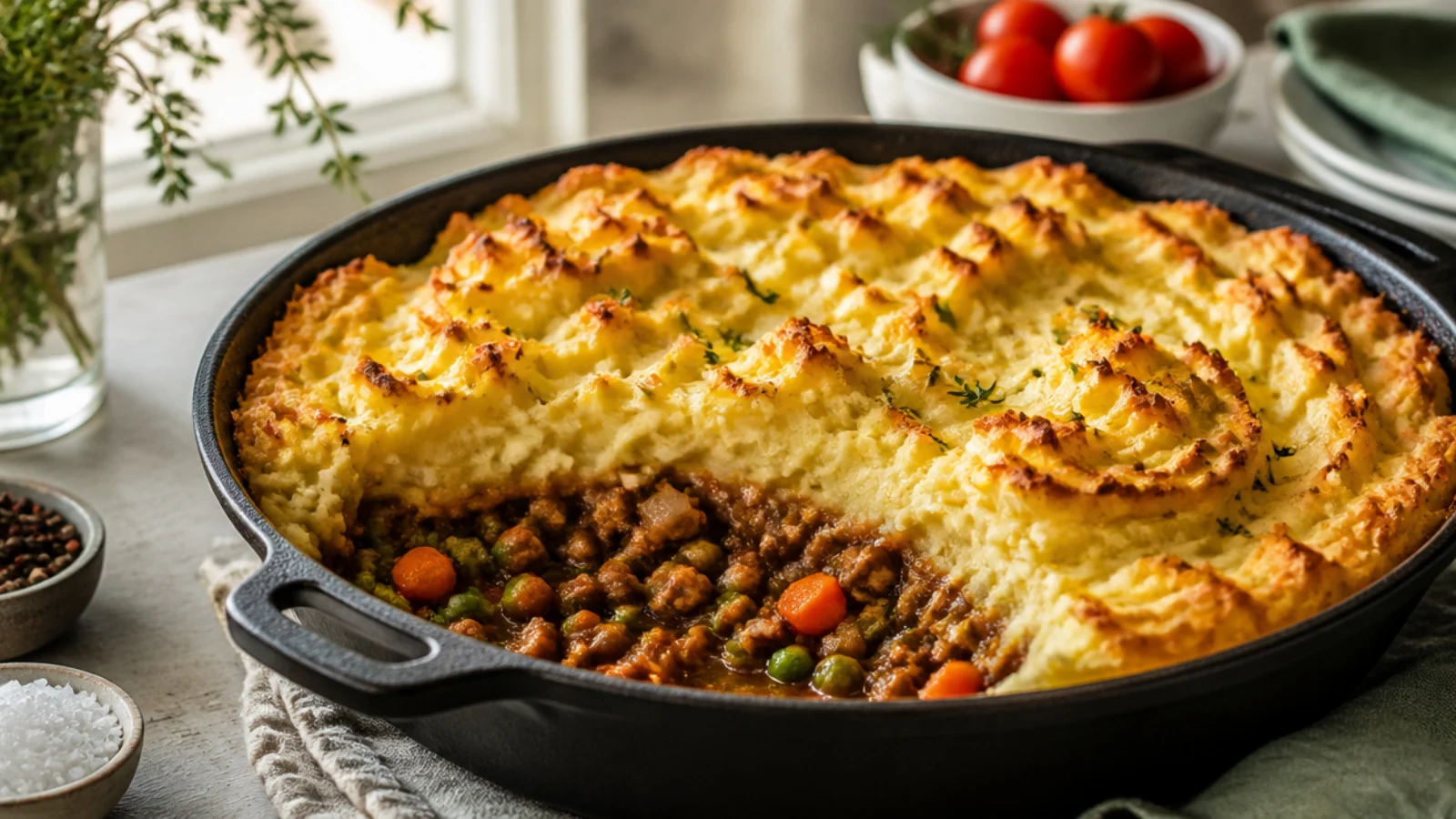 Tater Tot Shepherds Pie Recipes Kids Love — shepherd's pie plated and ready to serve