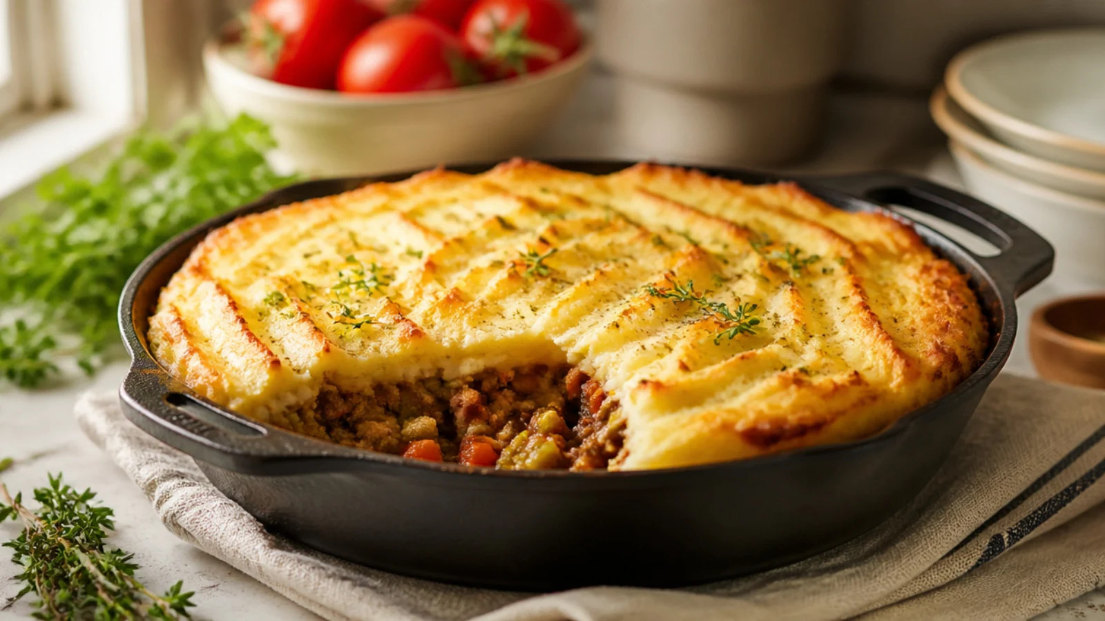 Traditional Shepherds Pie Mistakes to Avoid — shepherd's pie plated and ready to serve