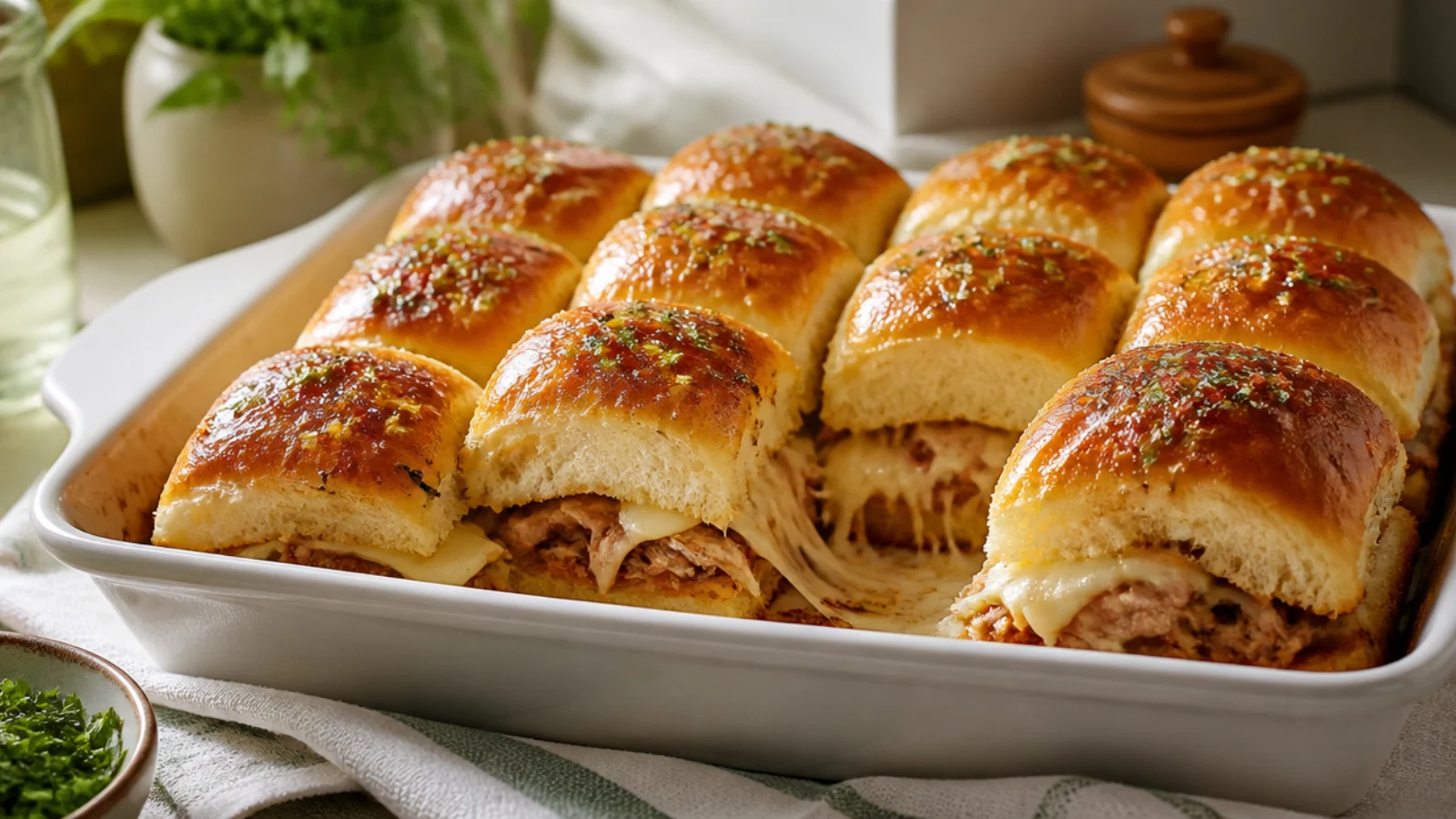 Turkey Hawaiian Roll Sliders for Easy Lunch — Hawaiian roll sliders plated and ready to serve